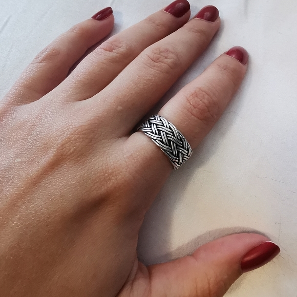 Celtic Braided silver unisex ring 6.5W - Picture 4 of 4